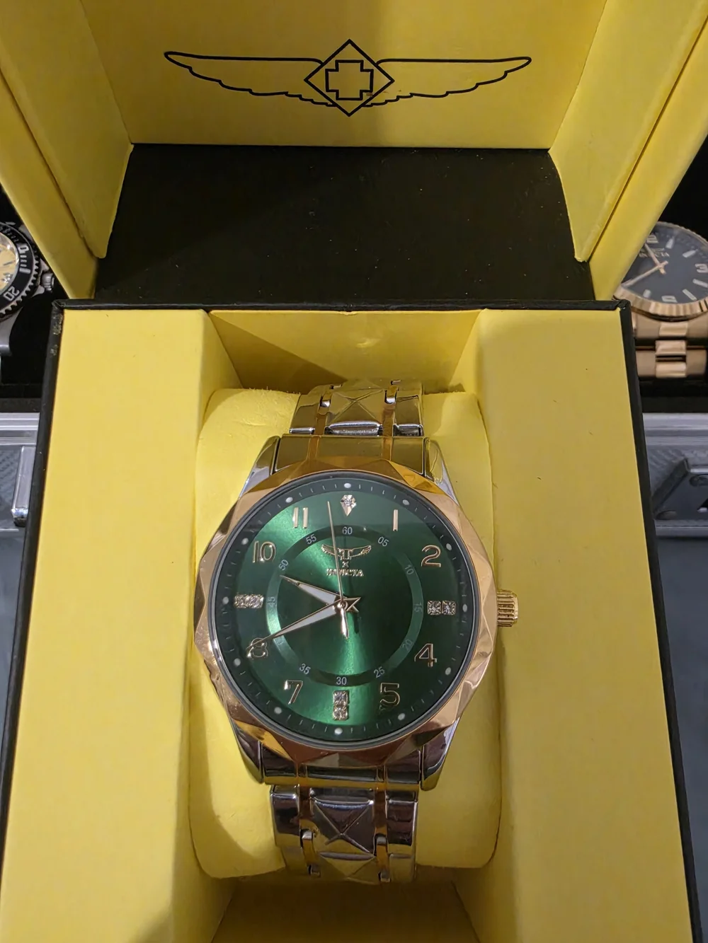 Invicta Men's Green Dial Gold-Tone Bracelet Watch